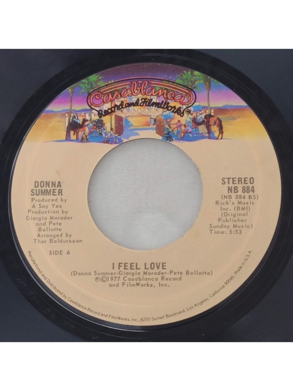 Donna Summer - I Feel Love / Can't We Just Sit Down 7" 45 RPM Vinyl 1977 NB 884